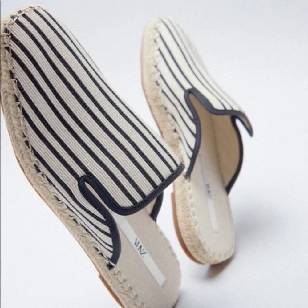 ✨Zara Cream Low Heel Fabric Mule Flats✨
